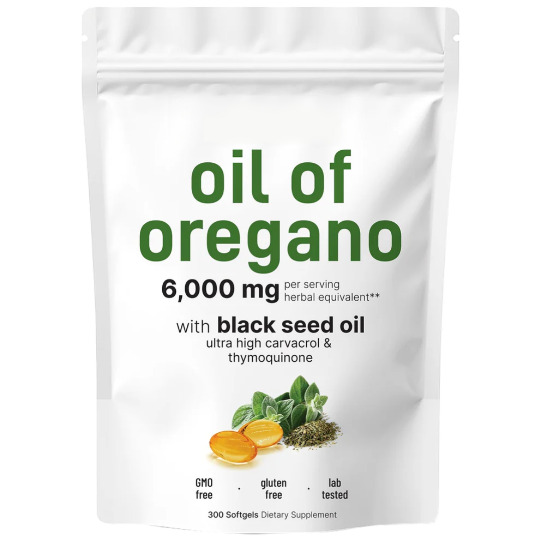 High-Strength Oregano Oil Softgels | 6000mg Immune Support & Respiratory Health for Overall Wellness