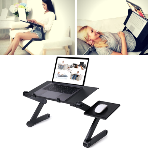 Ergonomic Adjustable Laptop Stand - Folding Bed Desk Table for Comfort and Productivity