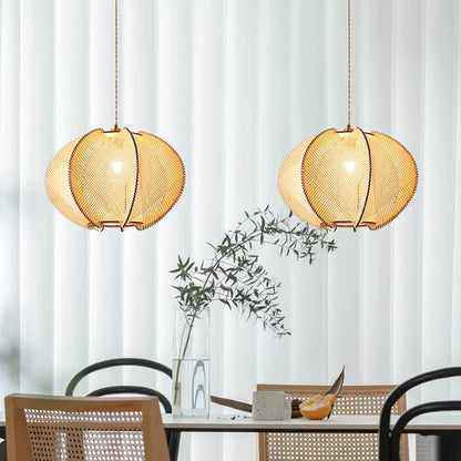 Scandinavian Wood Pendant Light Fixture - Mid-Century Design for Dining Room & Kitchen Lighting