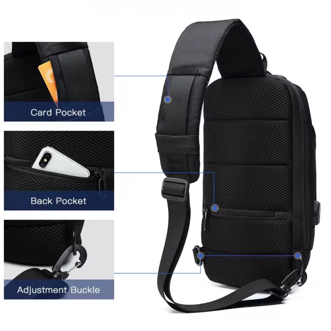 Anti-Theft Crossbody Charging Bag | Waterproof, USB Charging Port & Secure for Travel and Daily Use