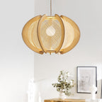 Scandinavian Wood Pendant Light Fixture - Mid-Century Design for Dining Room & Kitchen Lighting