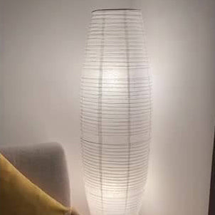 Minimalistic 2-Light Floor Lamp with Rice Paper Shade for Living Room & Bedroom Lighting