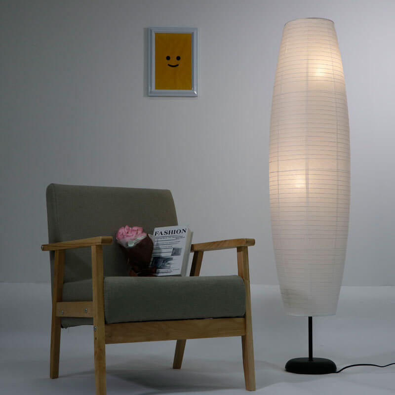 Minimalistic 2-Light Floor Lamp with Rice Paper Shade for Living Room & Bedroom Lighting