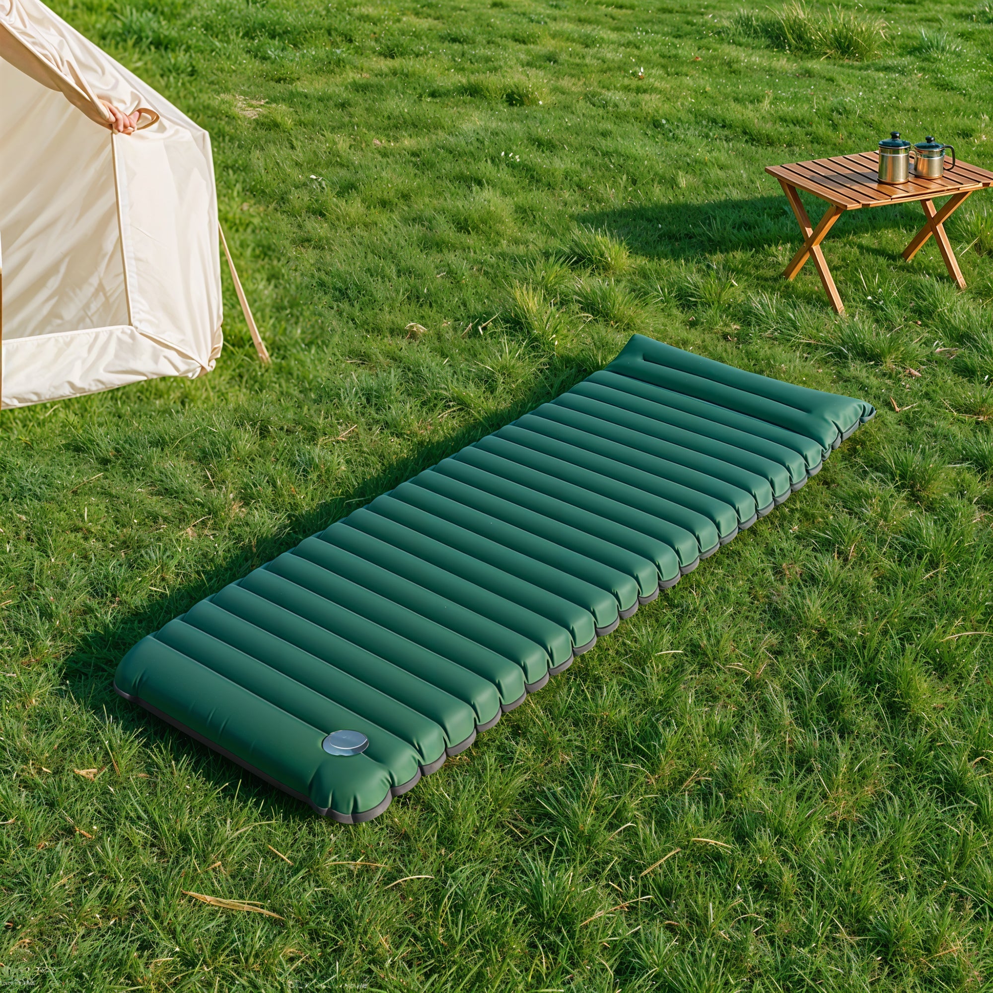 Camping Inflatable Portable Mattress | Lightweight, Built-in Foot Pump & Compact Design for Outdoor Adventures