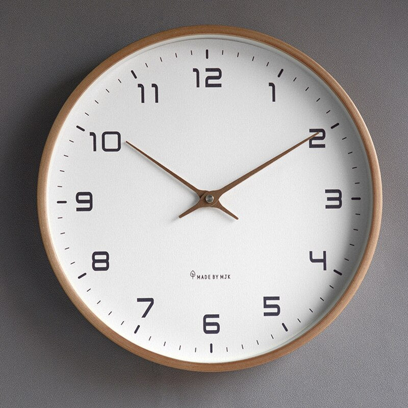 Scandinavian Wall Clock - Minimalist Design with Easy-to-Read Numbers for Home Decor & Office Use