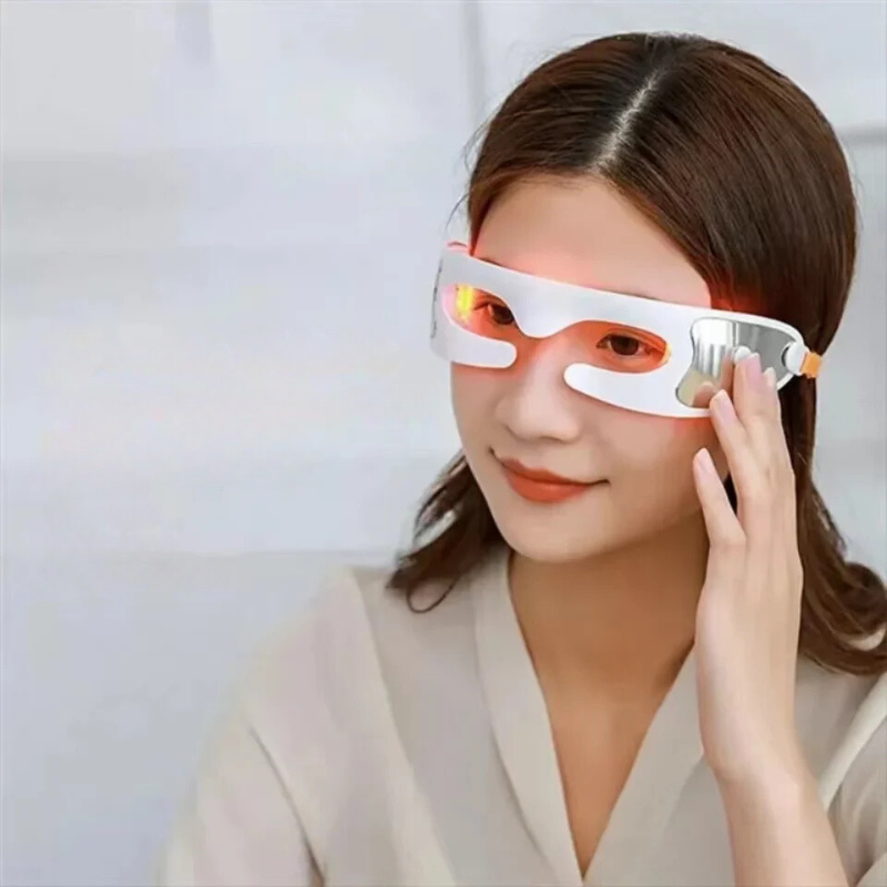 Red Light Therapy Eye Mask for Dark Circles and Relaxation, Rechargeable, Portable, Ideal for Home Use and Travel