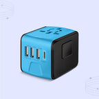 Universal Travel Power Adapter | Compact, Multi-Plug Design with 4 USB Ports for Global Charging Needs