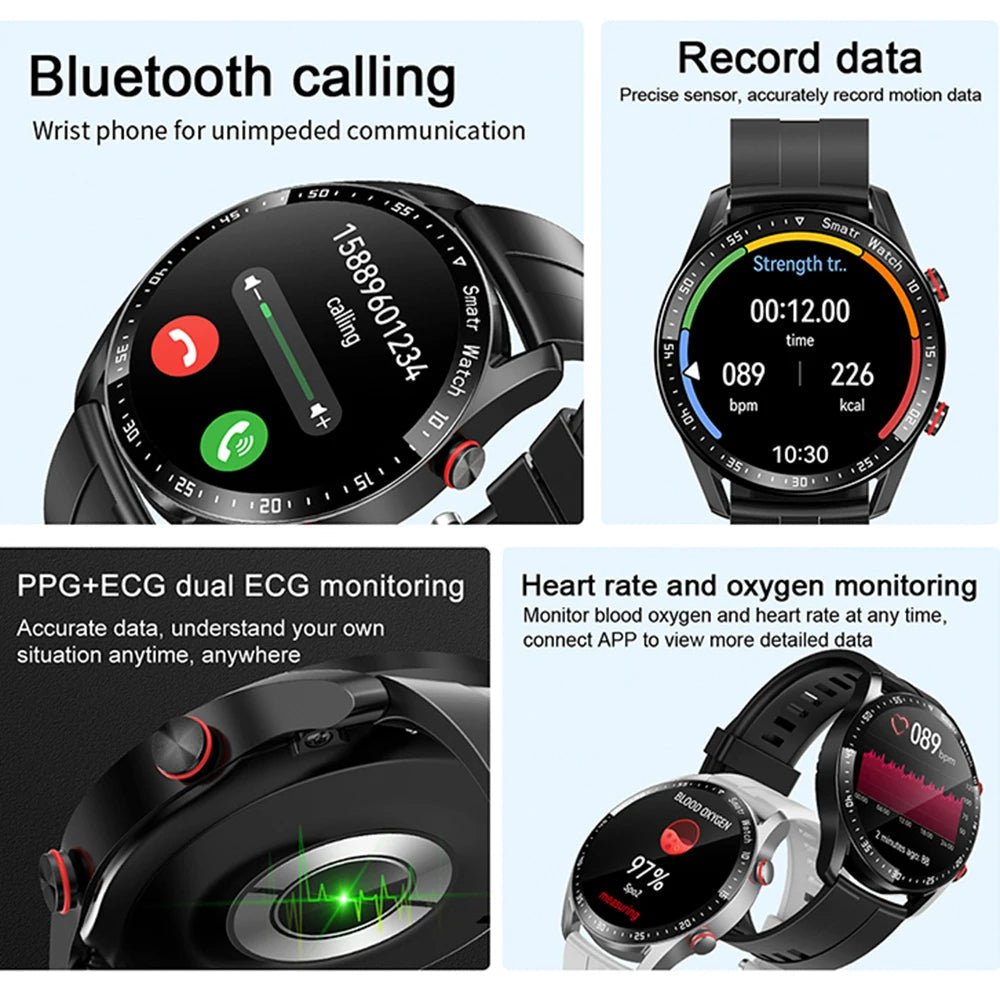 Glucose Monitoring Smartwatch | Painless Blood Sugar Tracking, Heart Rate & Sleep Monitor for Diabetes Management