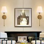 Wireless Wall Sconce | Black & Gold Finish, Remote Control & Easy Installation for Home Décor