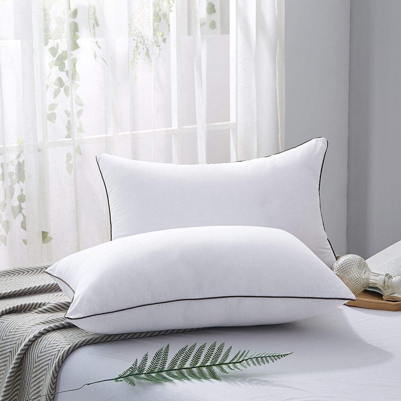 High Support Medium Firm Pillows - Pack of 2 Washable Hotel Quality Sleep Pillows for Back and Side Sleepers