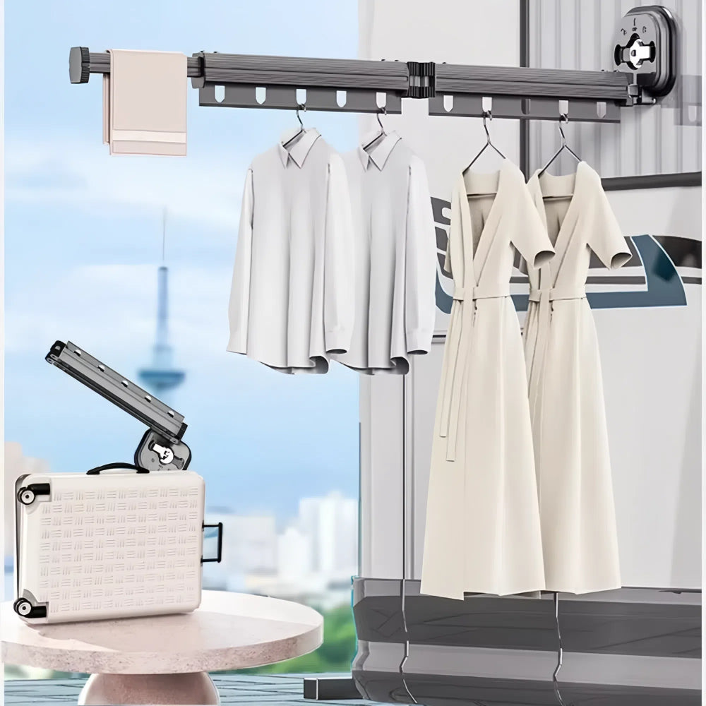Retractable Wall-Mounted Drying Rack | Space-Saving, Easy to Install & Ideal for Small Laundry Areas