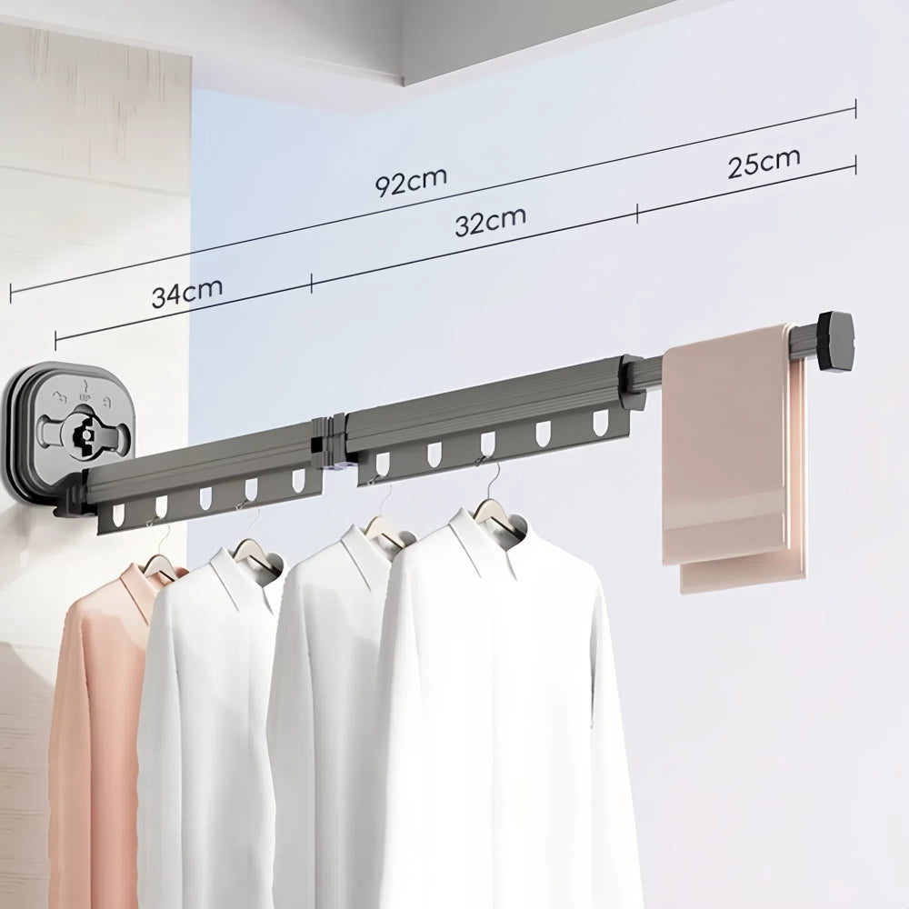 Retractable Wall-Mounted Drying Rack | Space-Saving, Easy to Install & Ideal for Small Laundry Areas