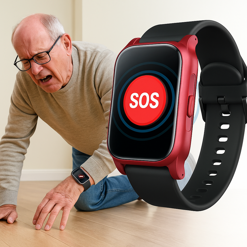Senior GPS Smartwatch with Fall Detection | Waterproof, SOS Alerts & Health Tracking for Elderly Safety and Independence