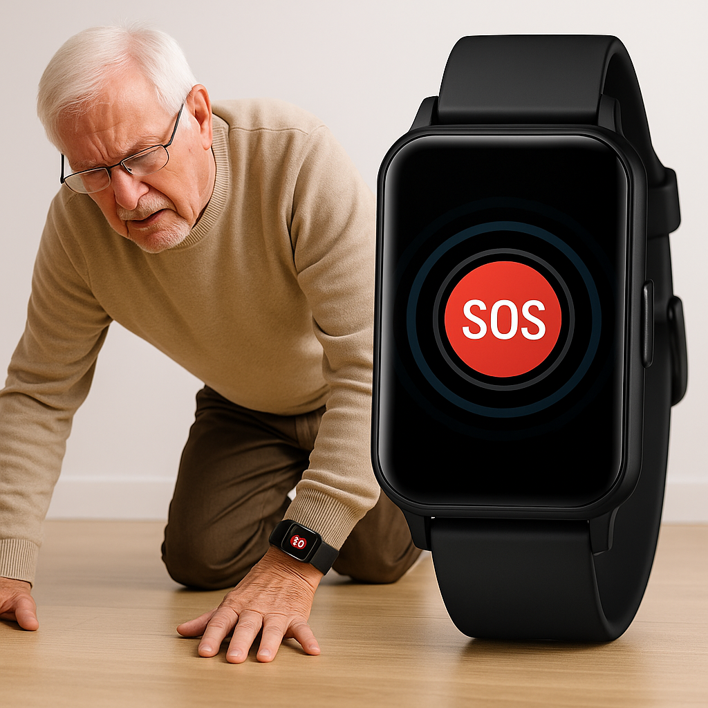 Senior GPS Smartwatch with Fall Detection | Waterproof, SOS Alerts & Health Tracking for Elderly Safety and Independence
