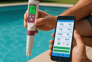 Digital Pool Water Tester | 7-in-1 pH, Chlorine, Temperature & Real-Time Monitoring for Accurate Water Quality Management