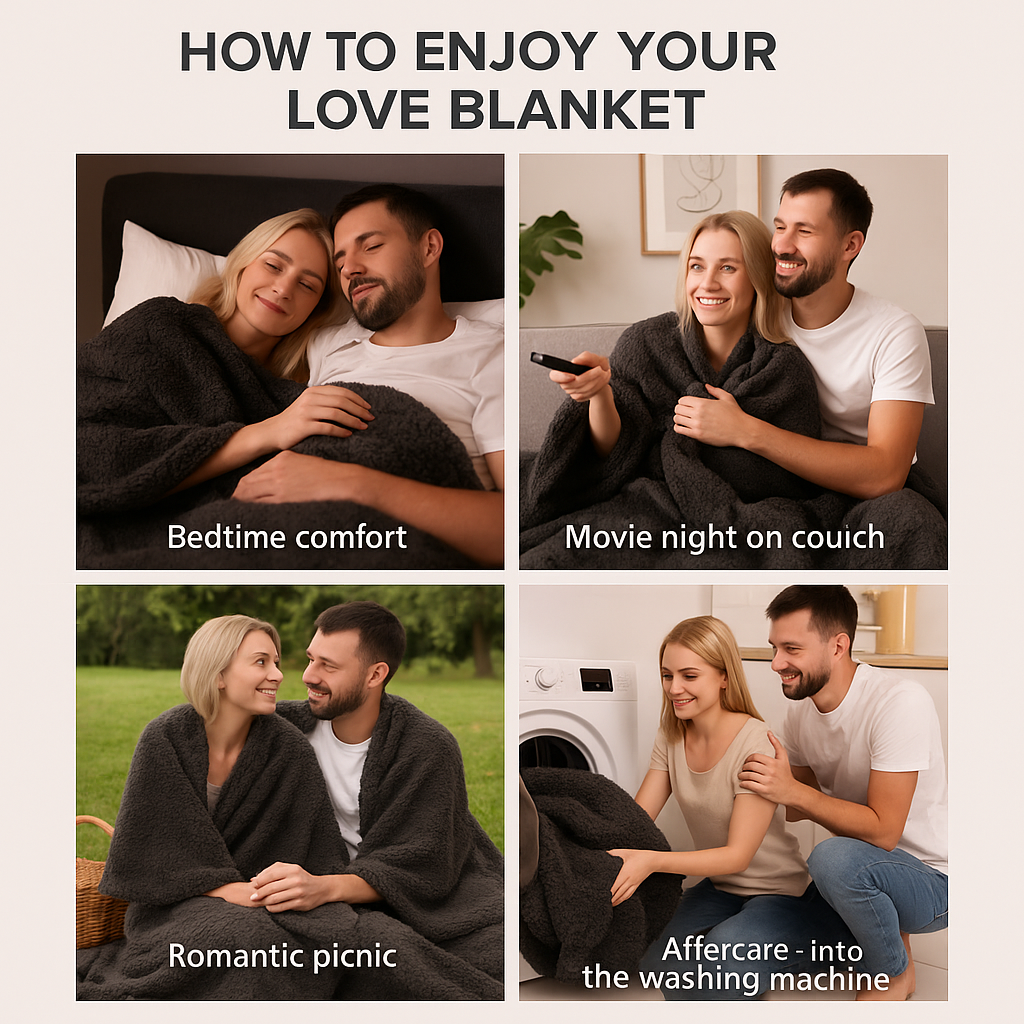 Waterproof Love Blanket | Machine Washable, Soft Fabric & Ideal for Home, Travel, and Romantic Evenings