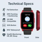 Senior GPS Smartwatch with Fall Detection | Waterproof, SOS Alerts & Health Tracking for Elderly Safety and Independence