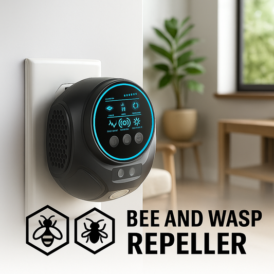 Ultrasonic Bee & Wasp Repellent Device | 360° Coverage, Chemical-Free & Safe for Homes with Kids and Pets