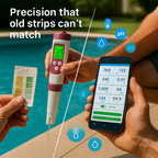 Digital Pool Water Tester | 7-in-1 pH, Chlorine, Temperature & Real-Time Monitoring for Accurate Water Quality Management