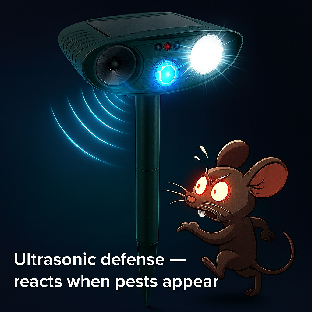 Ultrasonic Outdoor Mouse Repeller | Solar Powered, Waterproof & Eco-Friendly for Garden and Yard Protection