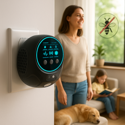 Ultrasonic Bee & Wasp Repellent Device | 360° Coverage, Chemical-Free & Safe for Homes with Kids and Pets