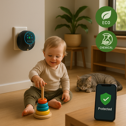 Ultrasonic Bee & Wasp Repellent Device | 360° Coverage, Chemical-Free & Safe for Homes with Kids and Pets