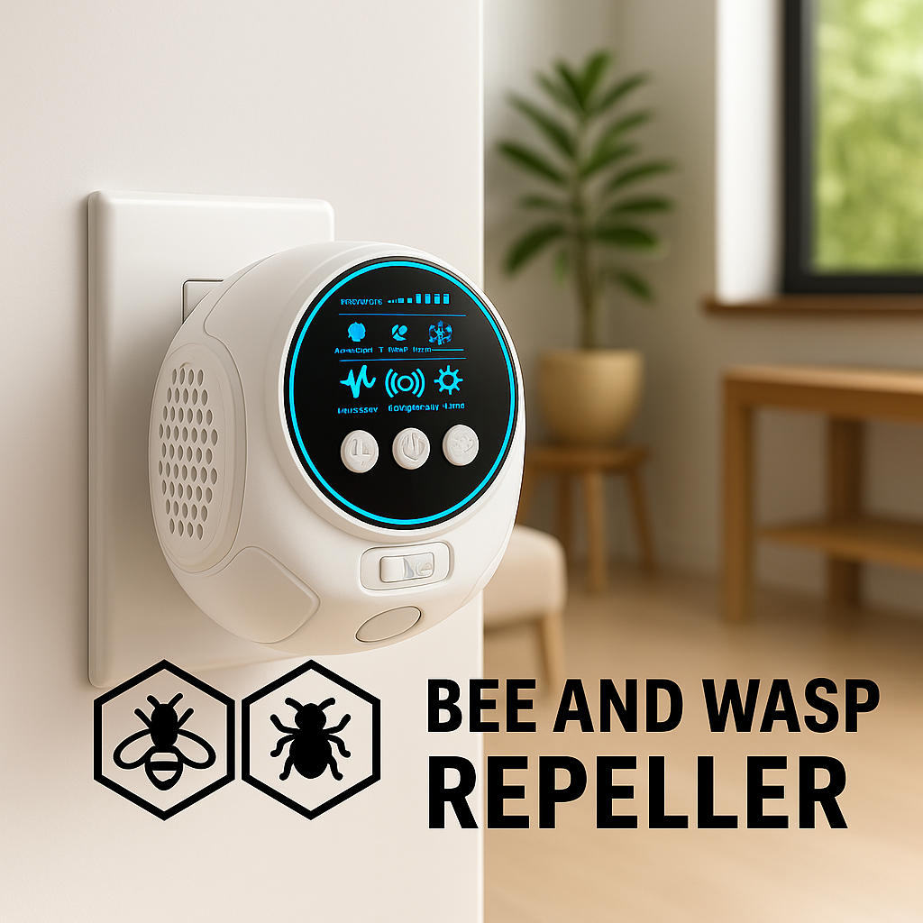 Ultrasonic Bee & Wasp Repellent Device | 360° Coverage, Chemical-Free & Safe for Homes with Kids and Pets