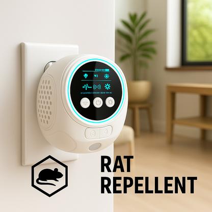 Plug-In Ultrasonic Rat Repellent | Chemical-Free, Pet-Safe & Covers Up to 3200 sq. ft. for Indoor & Outdoor Use