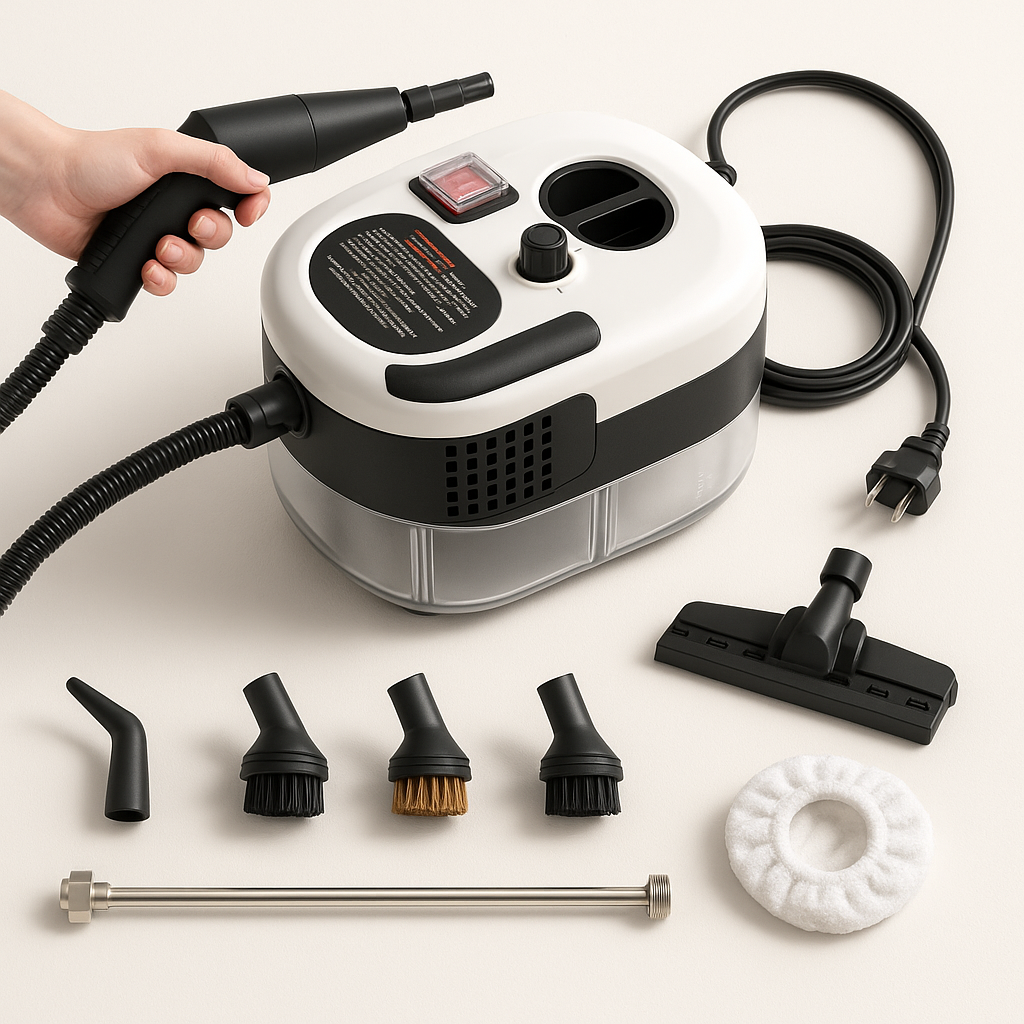 2500W Compact Steam Cleaner | Chemical-Free, High-Pressure & Versatile for Home and Car Cleaning