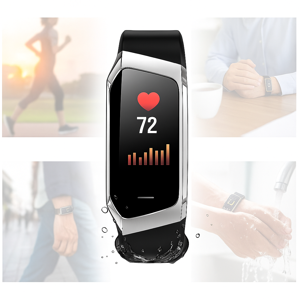Blood Pressure Smart Watch and Heart Rate Monitor Pedometer Waterproof Tracker Smartwatch