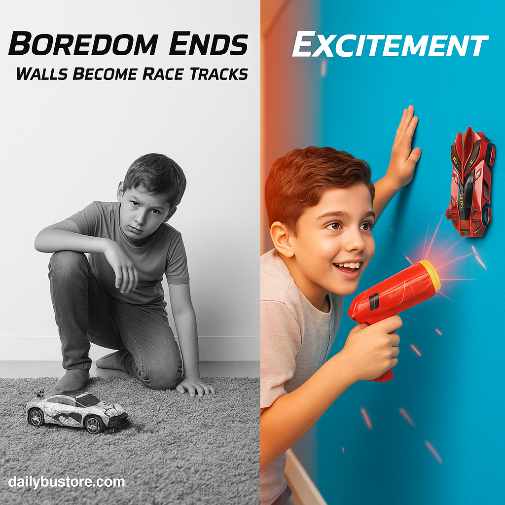 Laser-Controlled Wall Climbing RC Car | Gravity-Defying, LED Lights & Stunt Ready for Indoor Racing Fun