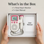 Fetal Doppler Heartbeat Monitor | High-Sensitivity Probe & Clear LCD Display for Expecting Parents
