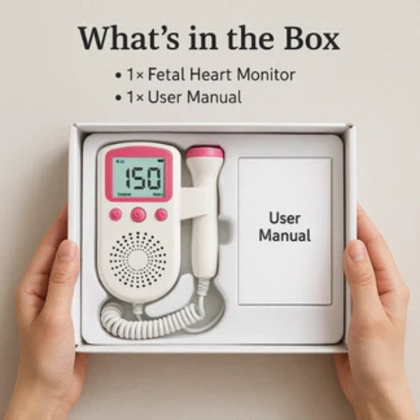 Fetal Doppler Heartbeat Monitor | High-Sensitivity Probe & Clear LCD Display for Expecting Parents