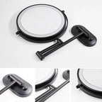 Rechargeable LED Magnifying Makeup Mirror - Black, 10x Magnification, Ideal for Bathroom & Beauty Routine
