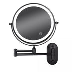 Rechargeable LED Magnifying Makeup Mirror - Black, 10x Magnification, Ideal for Bathroom & Beauty Routine
