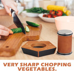 Manual Diamond Knife Sharpener | Premium Wooden Base & Magnetic Angled Design for Professional Kitchen Use