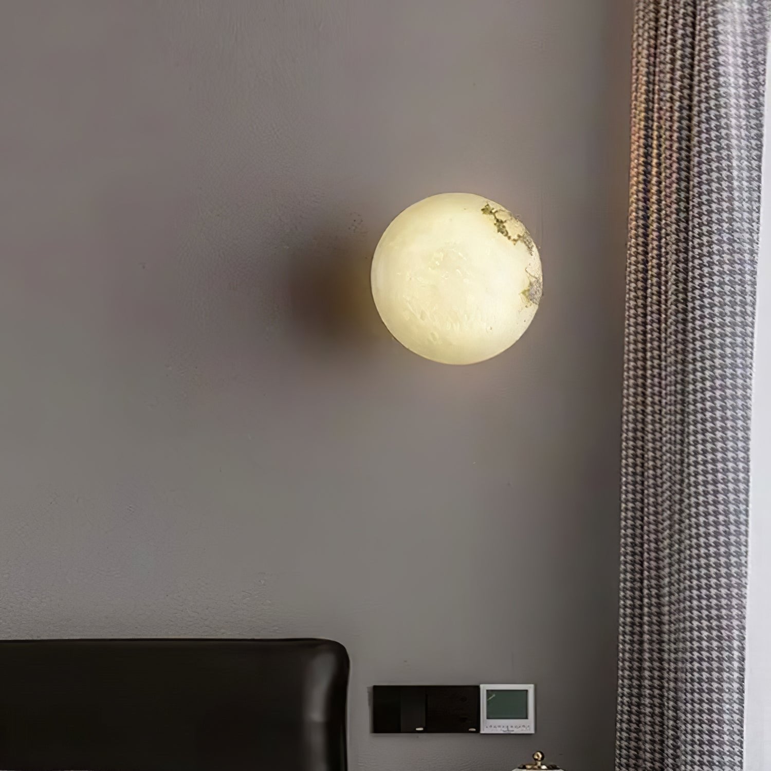 LED Mini Orb Wall Lamp - Alabaster Finish - Modern Lighting for Hallway & Bedroom Decor