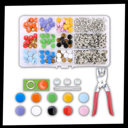 Press Stud Tool Kit – Durable Metal Buttons for Clothes, Bags & Repairs | 9.5mm Snap Fastener Set