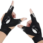 LED Fingerless Gloves with Waterproof Lights - Ideal for Working, Cycling, Hiking, Survival, and Camping