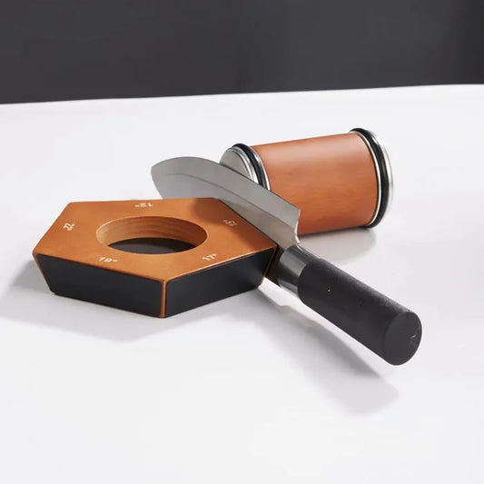 Manual Diamond Knife Sharpener | Premium Wooden Base & Magnetic Angled Design for Professional Kitchen Use