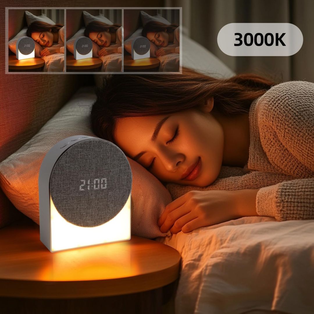 Sunrise Wake-Up Light Alarm Clock | White Noise Machine, Bluetooth & Dimmable Nightlight for Kids & Adults Sleep Training