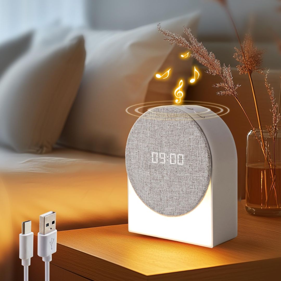 Sunrise Wake-Up Light Alarm Clock | White Noise Machine, Bluetooth & Dimmable Nightlight for Kids & Adults Sleep Training