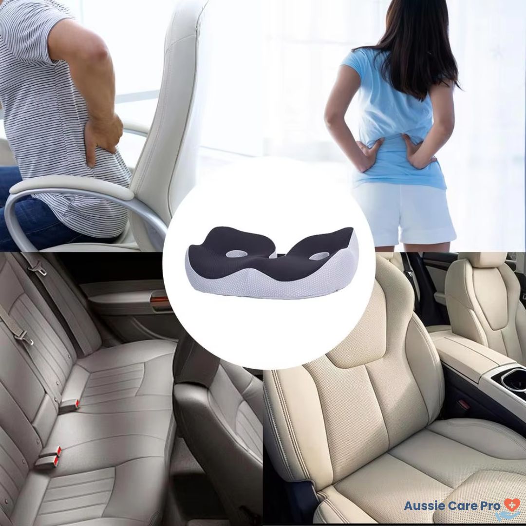Adjustable Memory Foam Seat Cushion | Ergonomic Design for Tailbone Relief and Lower Back Support