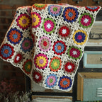 Crochet Throw Blanket for Home Decor - Gypsy Daisy Design, Soft and Cozy for Living Room or Bedroom Use