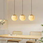 Alabaster Globe Pendant Light Fixture - Modern Hanging Ceiling Lamp for Kitchen, Dining Room & Entryway