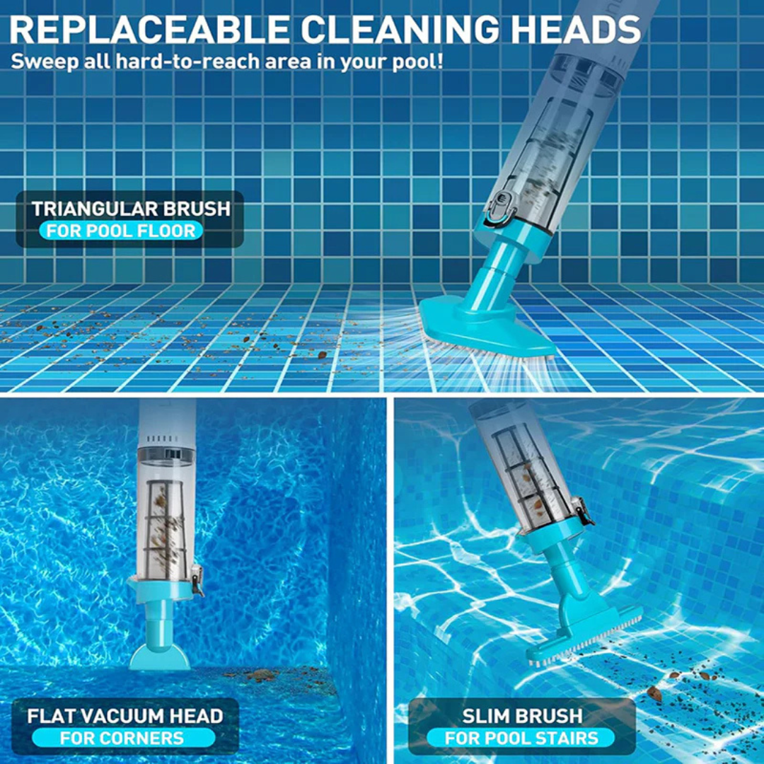 Cordless Rechargeable Pool Vacuum Cleaner | 3-in-1 Design for Efficient Cleaning & Maintenance