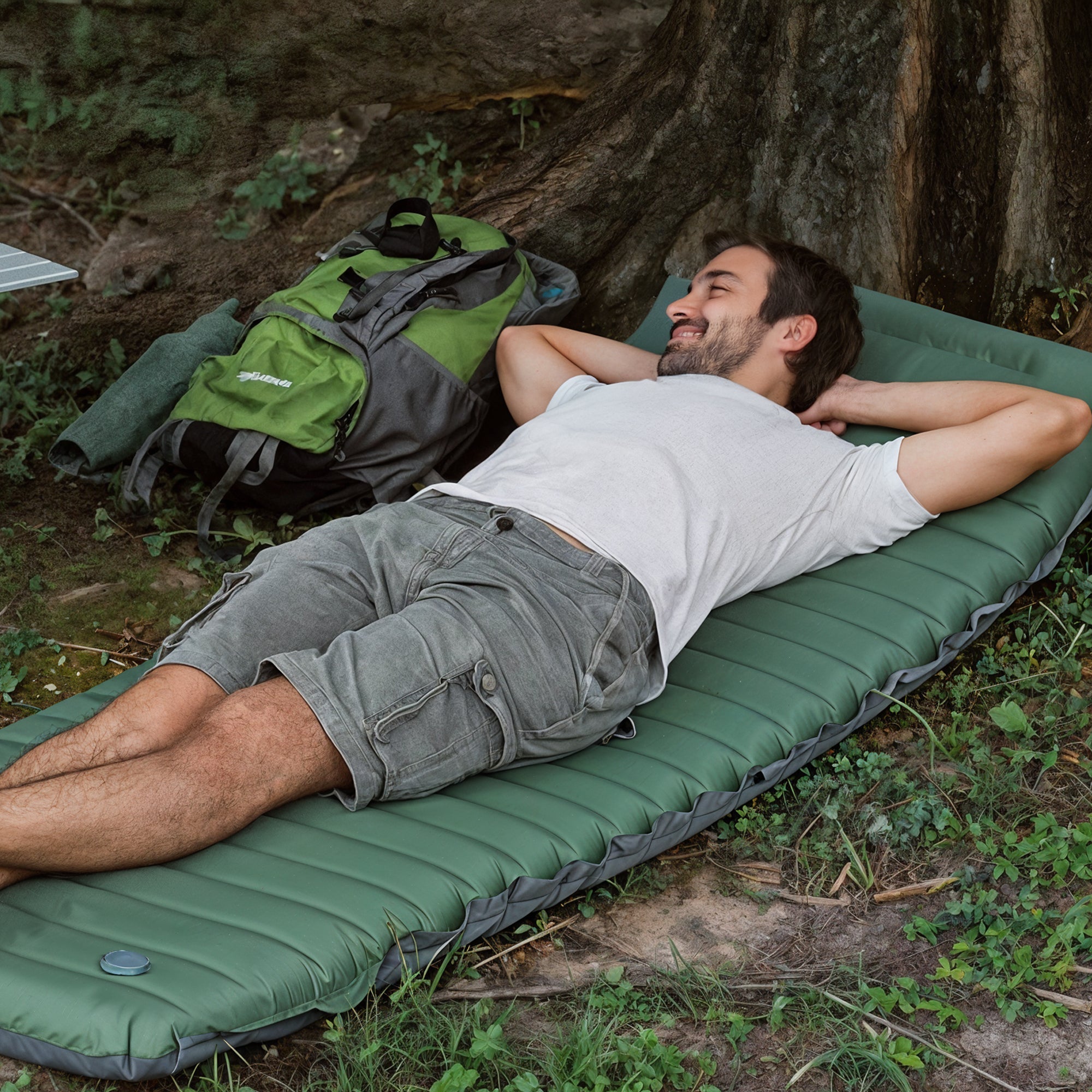 Camping Inflatable Portable Mattress | Lightweight, Built-in Foot Pump & Compact Design for Outdoor Adventures