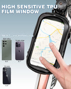 Top Tube Bike Bag with Phone Case Holder | Waterproof, Easy to Install & Compatible with Phones Up to 6.5 Inches