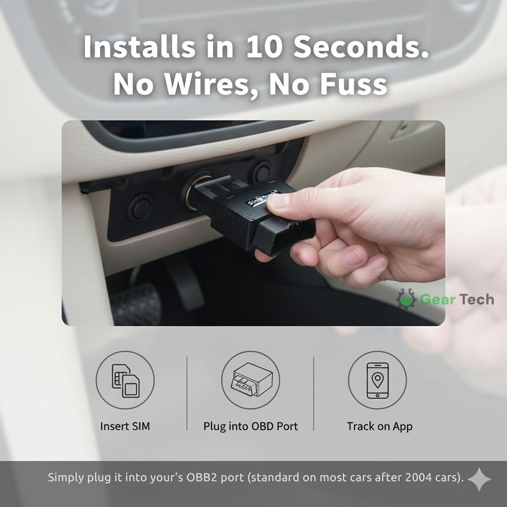Car Tracker No Subscription – OBD2 GPS Car Tracking Device | Plug & Play Real-Time Car GPS Tracker