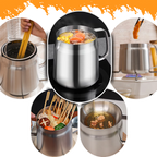 2-in-1 Stainless Steel Deep Frying Pot | Heat-Resistant Handle & Easy Oil Straining for Home Cooking